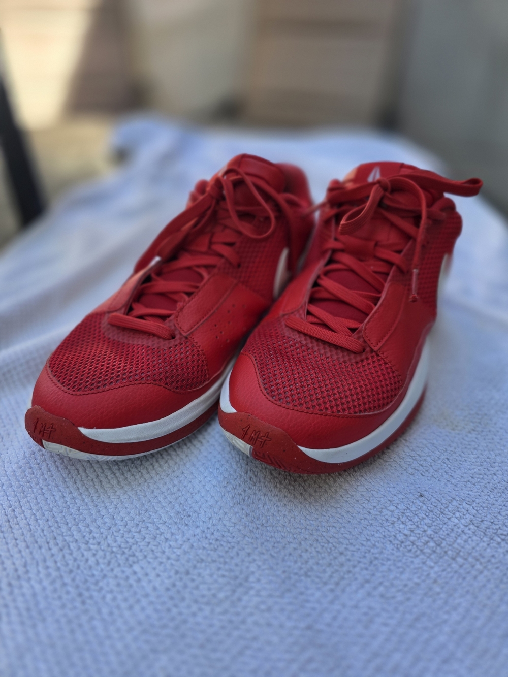 Nike Ja Morant 1 Men's Red Athletic Sneakers with White Accents